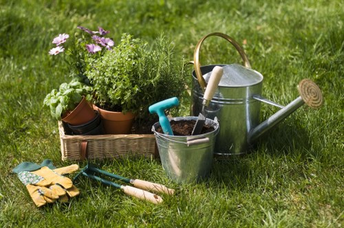 Garden clearance underway at a rear yard on a Penge street